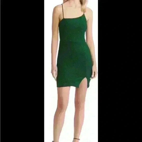 Lulu’s Emerald Green Asymmetrical Mini Dress - Picture 1 of 14